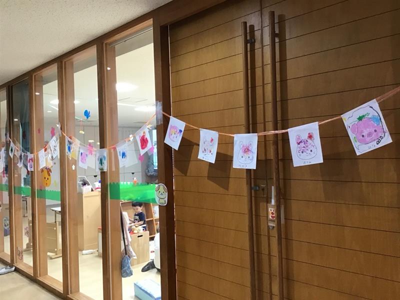運動会の旗作り